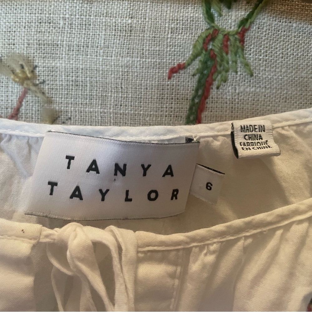 Tanya Taylor White Embroidered Boho Top - Picture 6 of 8